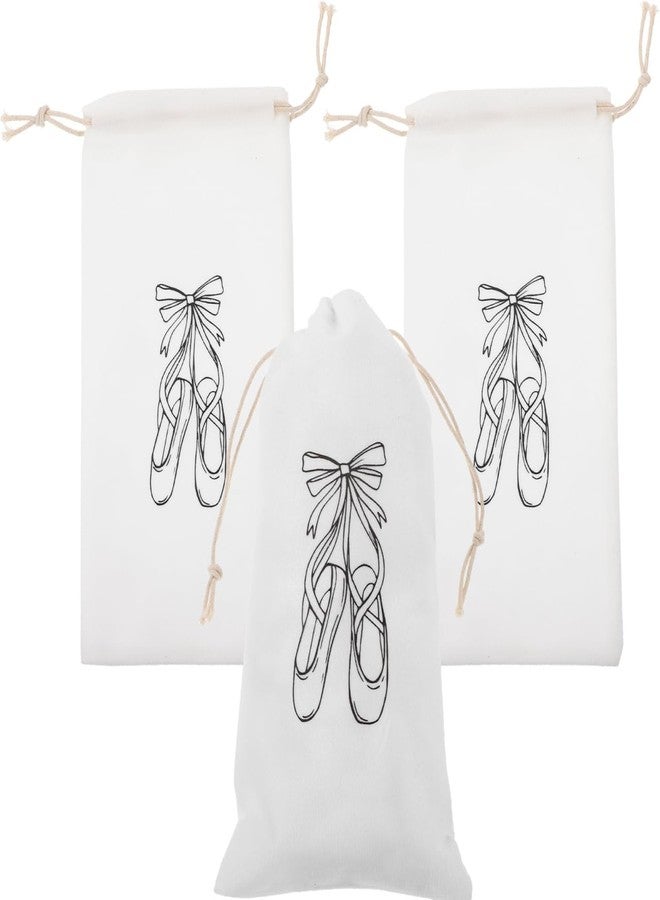BESTYASH 3 Pcs Pointe Shoe Bag Dance Shoe Bags Shoe Storage Ballet Dance Shoes Bag Drawstring Dance Shoe Pouch Bag for Women Girls, Medium Women/Medium Men - Image 1
